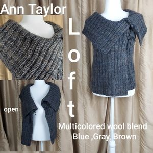 Ann Taylor LOFT Multicolored wool blend vest size XS